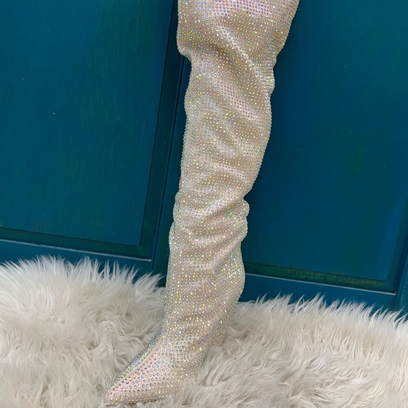 Tall slouch rhinestone boots - Picture 5 of 7